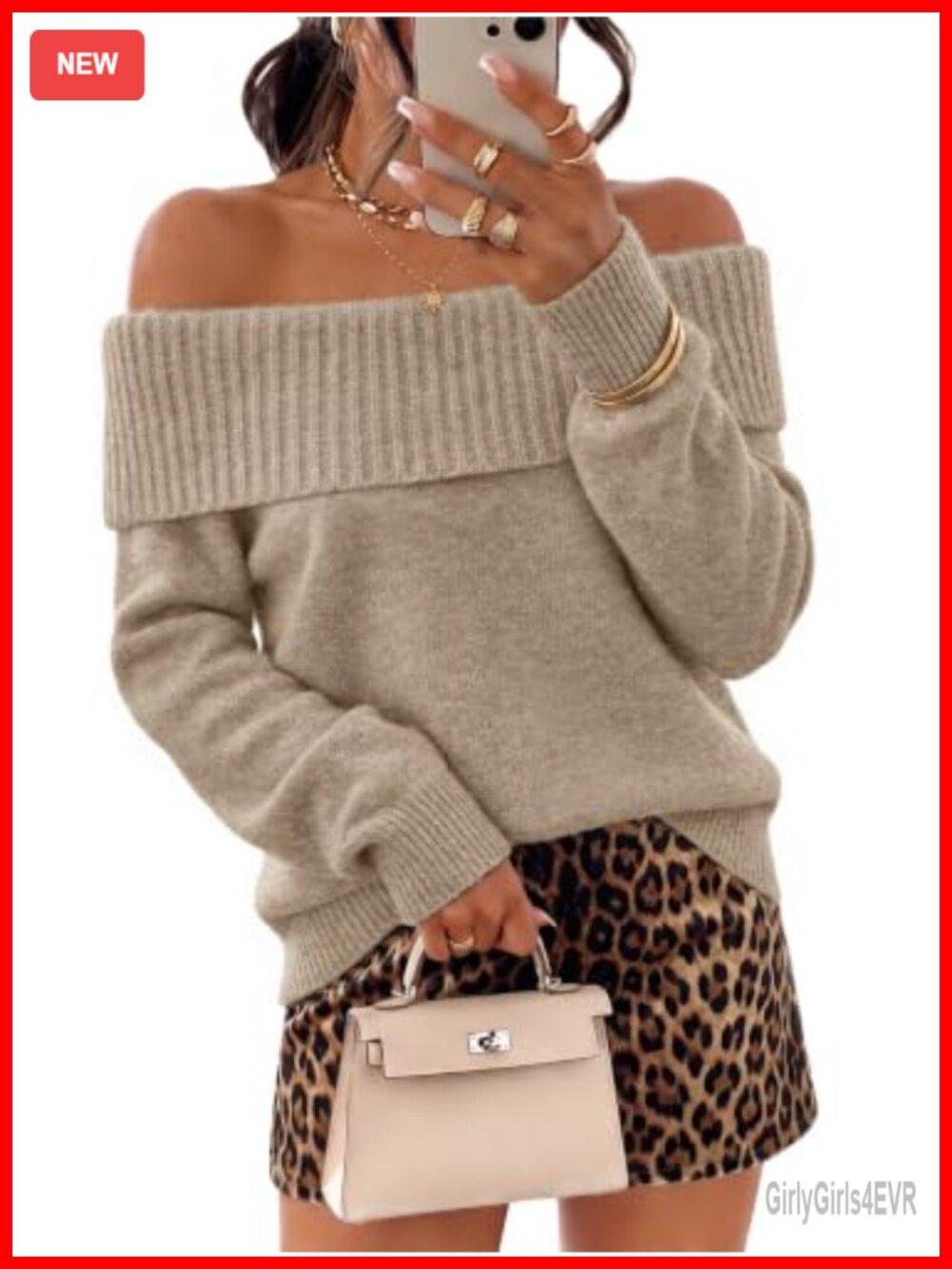 Off The Shoulder Sweater Women Oversized Batwing Knit Pullover Fall Winter